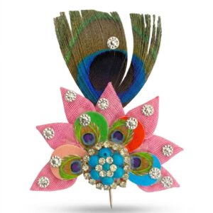 Handmade Morpankh Kilangi (Kalgi) for Laddu Gopal Ji – 3 Inch | Peacock Feather Mukut Accessory