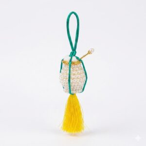 Premium Pearl Laddu Gopal Makhan Matki Hanging | Handmade Pearl Matki with Tassel for Bal Gopal & Krishna Mandir Decor