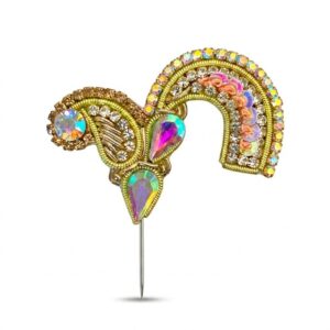 Premium Laddu Gopal Mor Pankh Mukut | Handmade Stone & Kundan Krishna Crown for Bal Gopal (2 Inch)