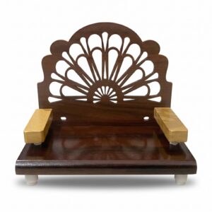 Premium Wooden Laser-Cut Singhasan for Laddu Gopal | Decorative Wooden Throne for Home Temple